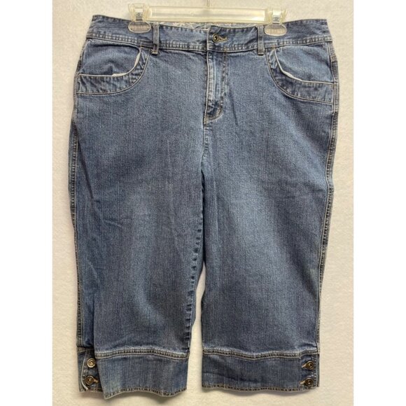 Christopher & Banks Denim Capri Jeans Stretch Size 14 - Picture 1 of 14